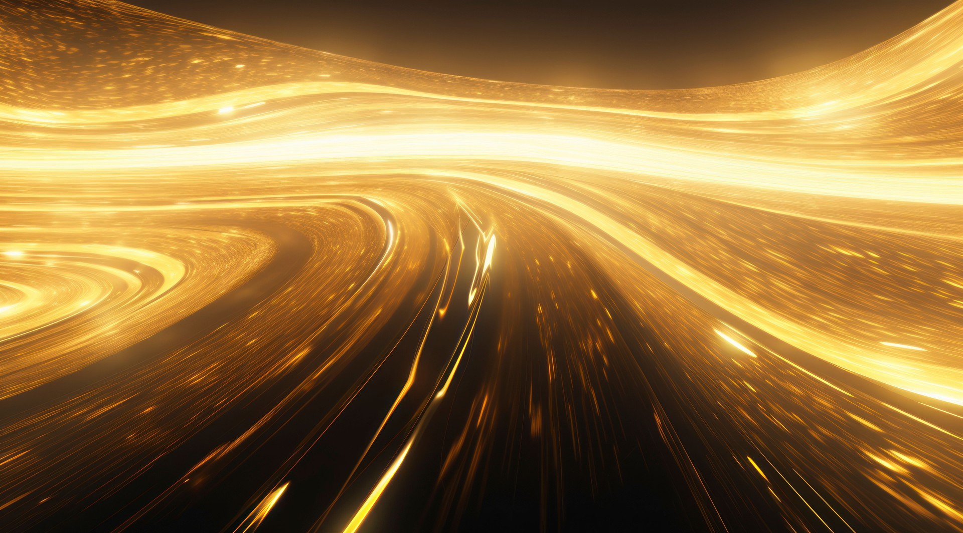 Gold horizontal lines, symmetrical composition, bioluminescence, Pure white background.